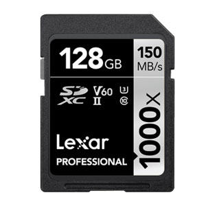 Lexar 128GB SDXC 1000x Professional UHS-II 150MB/s
