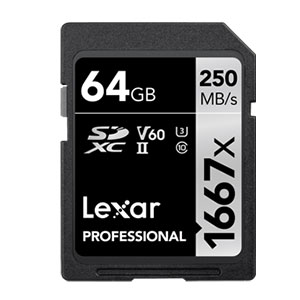 Lexar 64GB SDXC 1667x Professional UHS-II 250MB/s